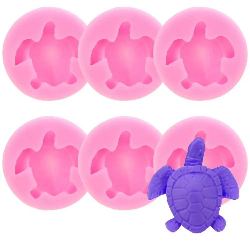 Fafahouse 6 Pack Sea Turtle Silicone Mold, Turtle Candy Fondant Mold, Tortoise ...