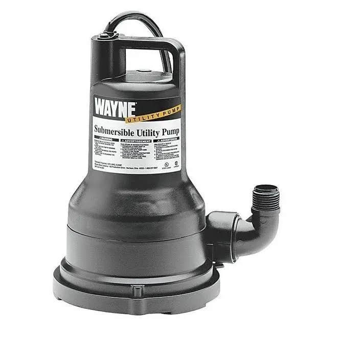 Wayne Thermoplastic Submersible Utility Pump 1/5 hp 2500 gph 115 volts