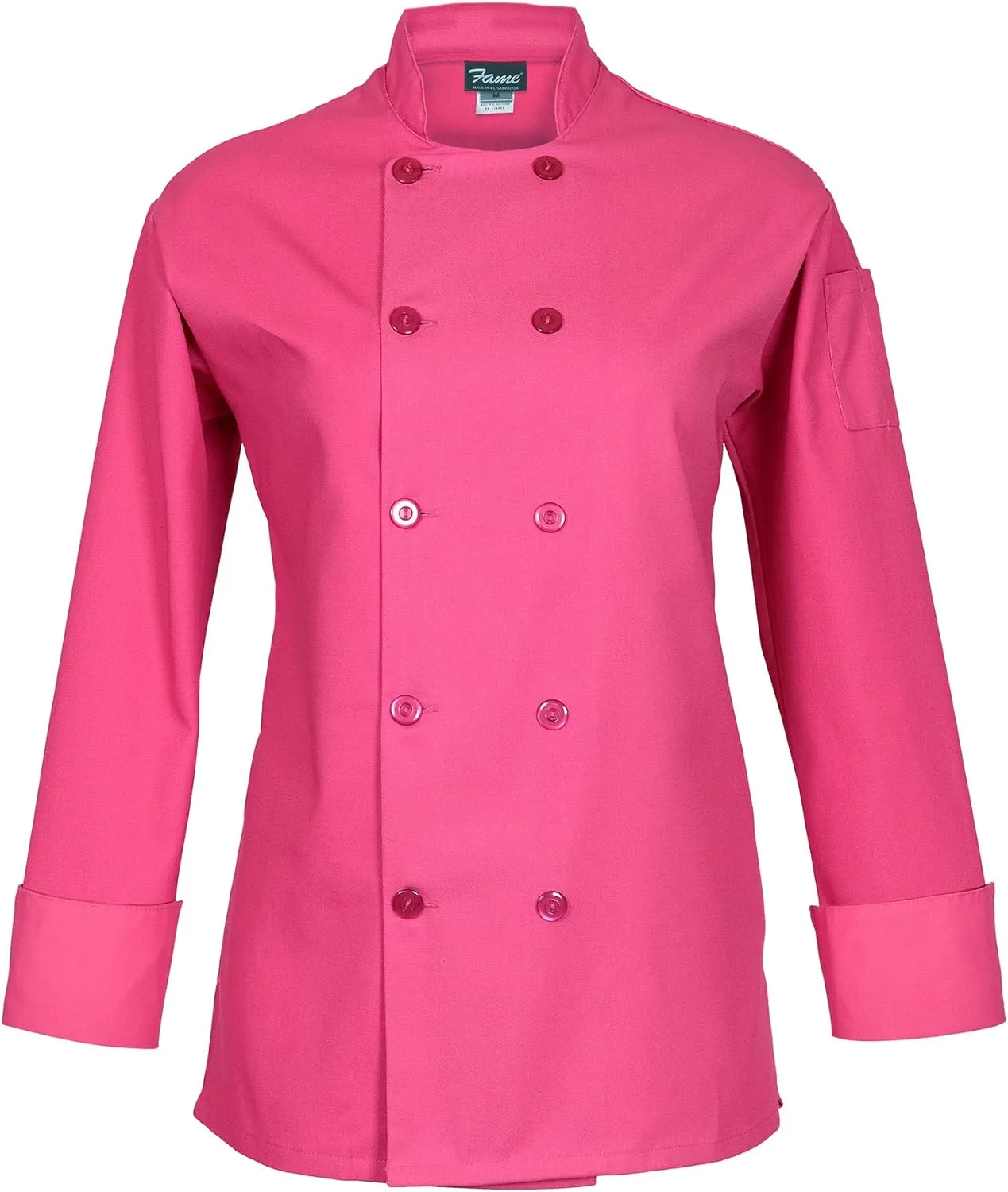 Fame Fabrics 83194 C100P Women's Long Sleeve with Side Vents Chef Coat Raspberry ...