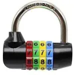 Bosvision 2.5" Width 4-Digit Resettable Combination Padlock with 5/16" Shackle