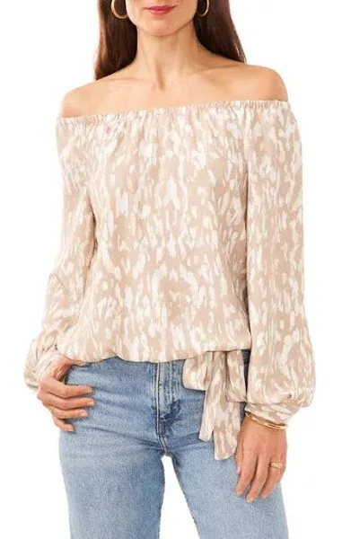 Vince Camuto Women's Tie Hem Off The Shoulder Top