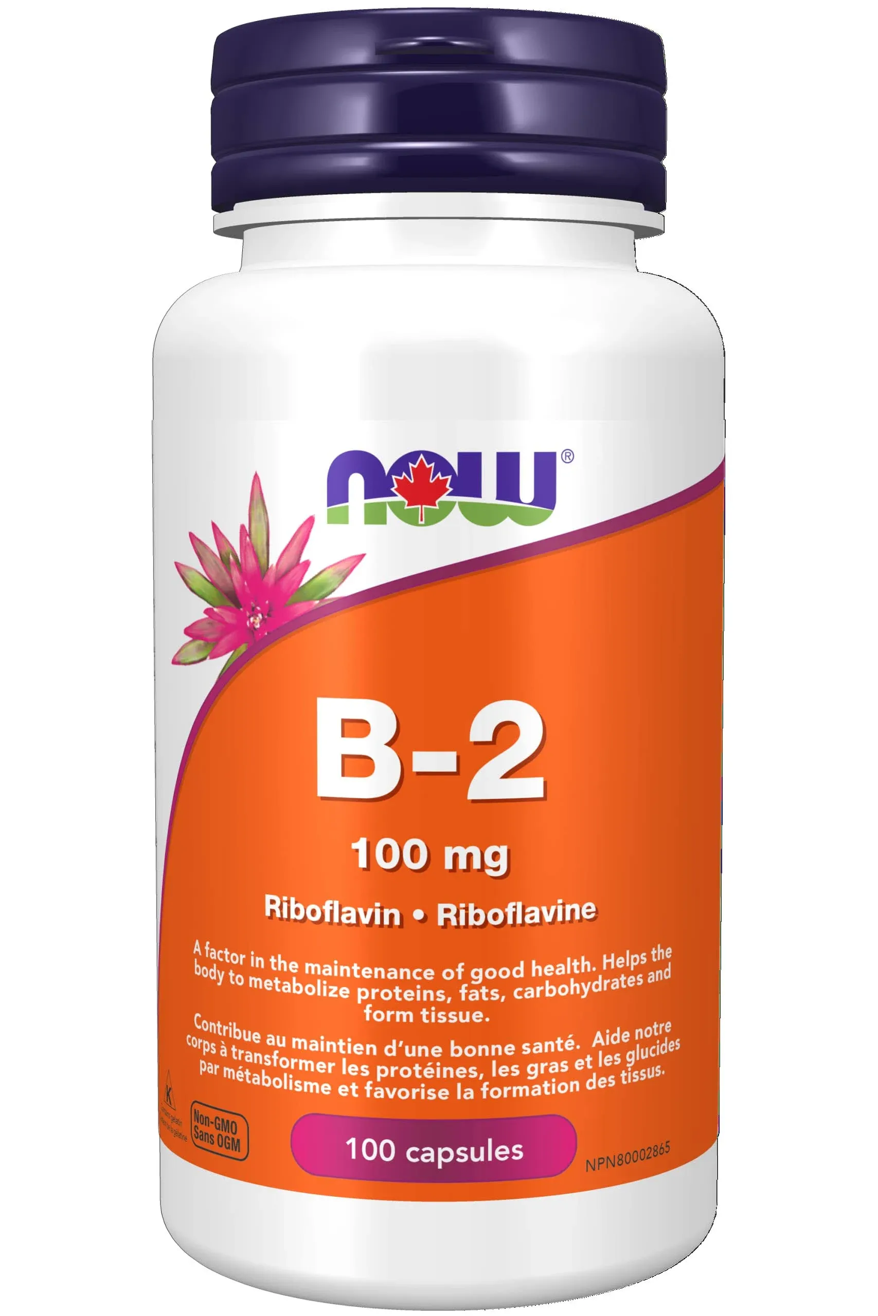 NOW Foods Supplements, Vitamin B-2 (Riboflavin) 100 mg, Energy Production*, 100 Veg Capsules