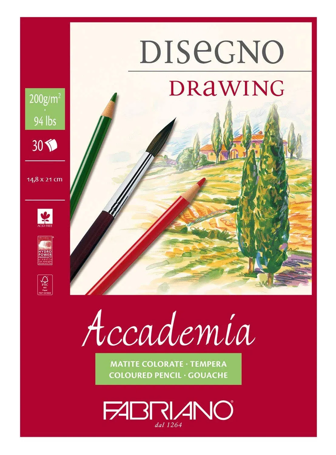 Fabriano Accademi Dess Drawing Paper A514.8x 21cm White