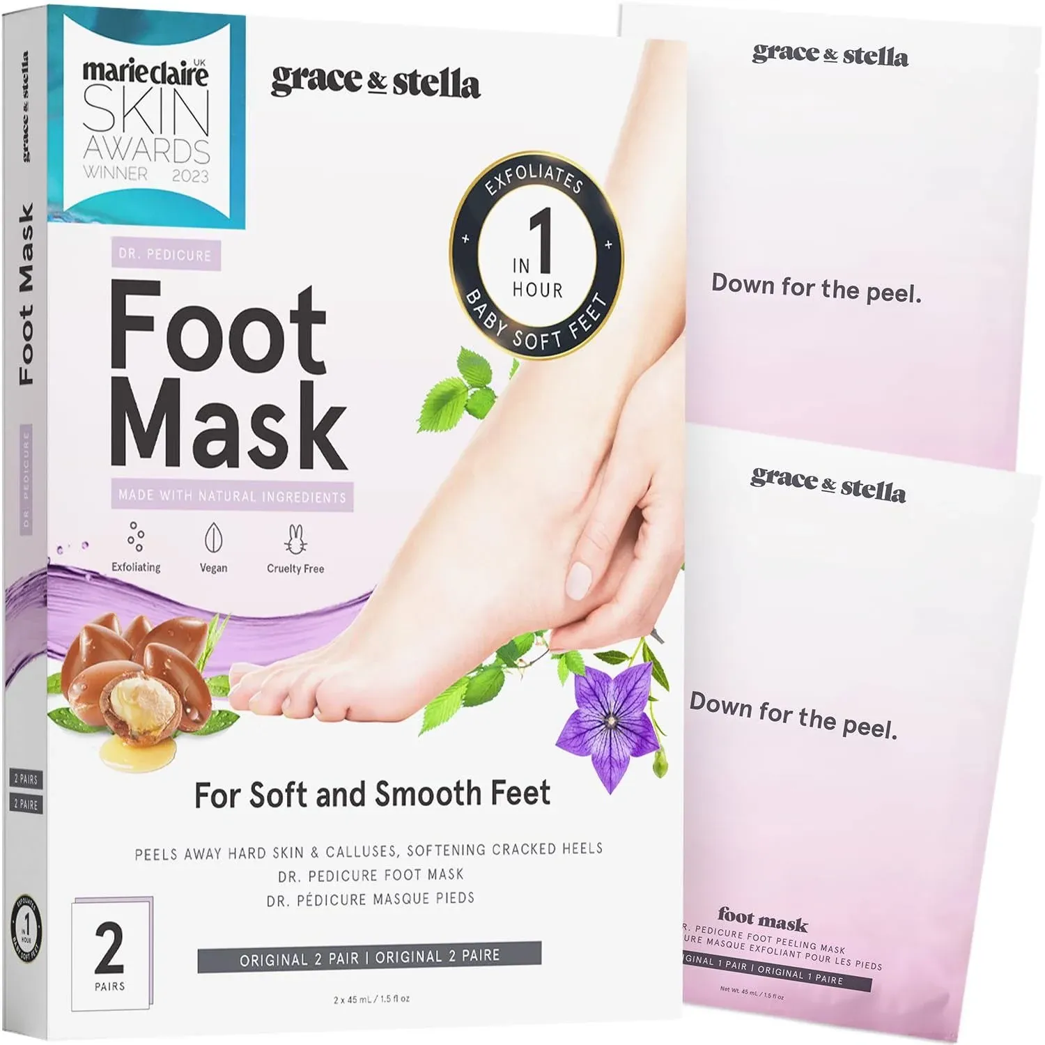 grace & stella Award-Winning Foot Peeling Mask Dr Pedicure Foot Peel Masks