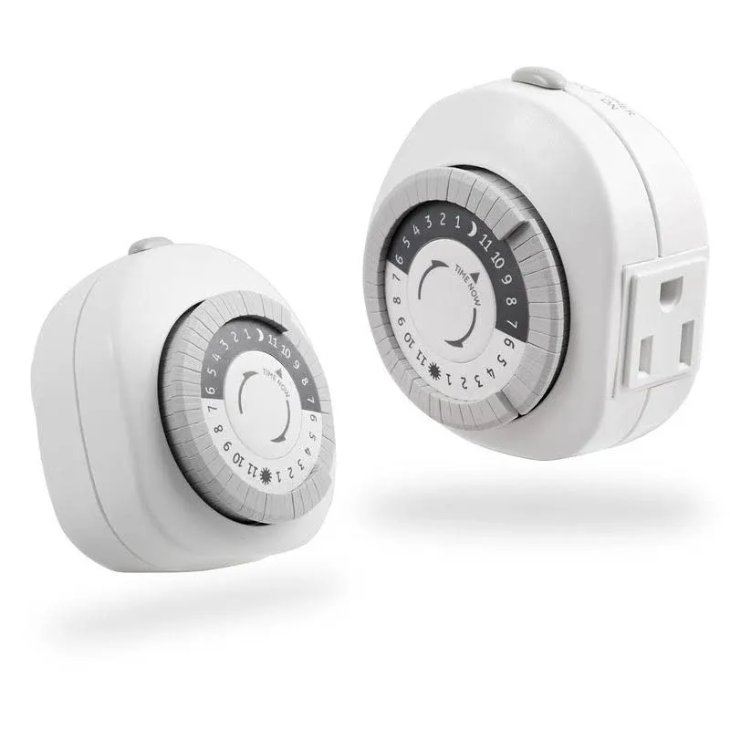 (2-Pk) GE Indoor Plug-In 24-Hour Mechanical Timer White 56177