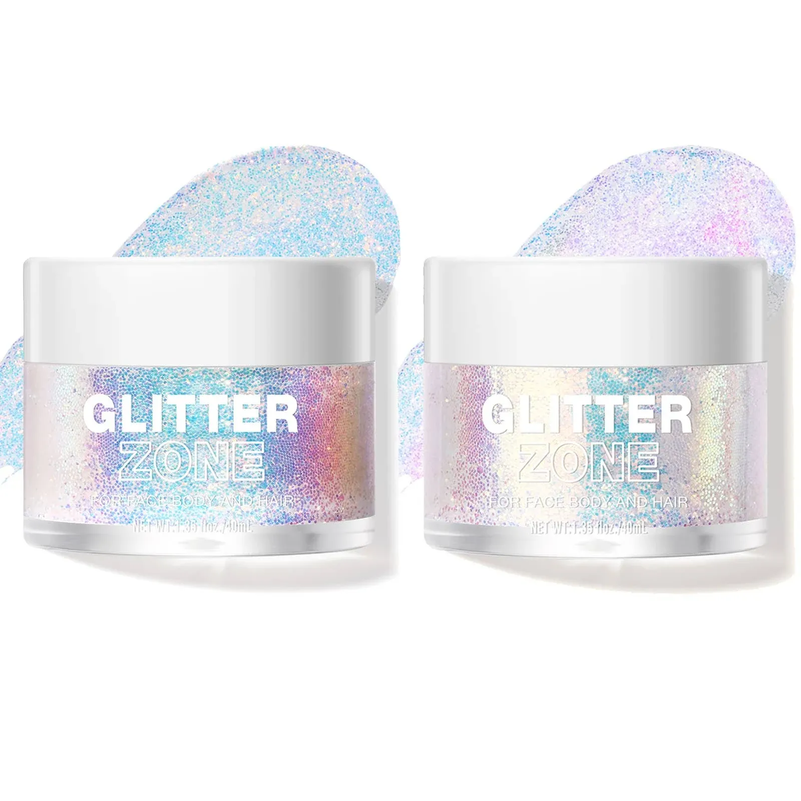 LANGMANNI Holographic Body Glitter Gel for Body, Face, Hair and Lip.Color Changing Glitter Gel Under Light. Vegan & Cruelty Free-1.35 oz (8# Golden Starlight)