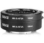 Meike MK-S-AF3A Metal Auto Focus Macro Extension Tube Adapter Ring (10mm+16mm )for Sony Mirrorless E/FE-Mount A7 NEX E-Mount Camera