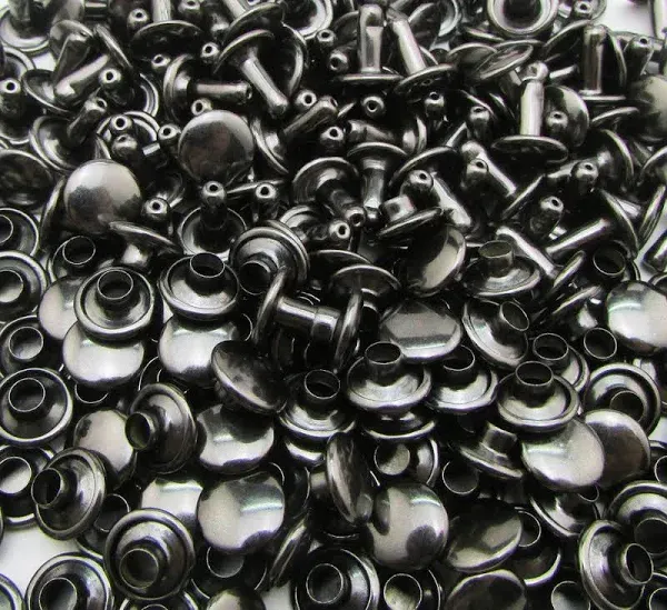 Gun Black Double Cap Rivets Plane Cap 6mm And Post 6mm Pack Of 200 Sets