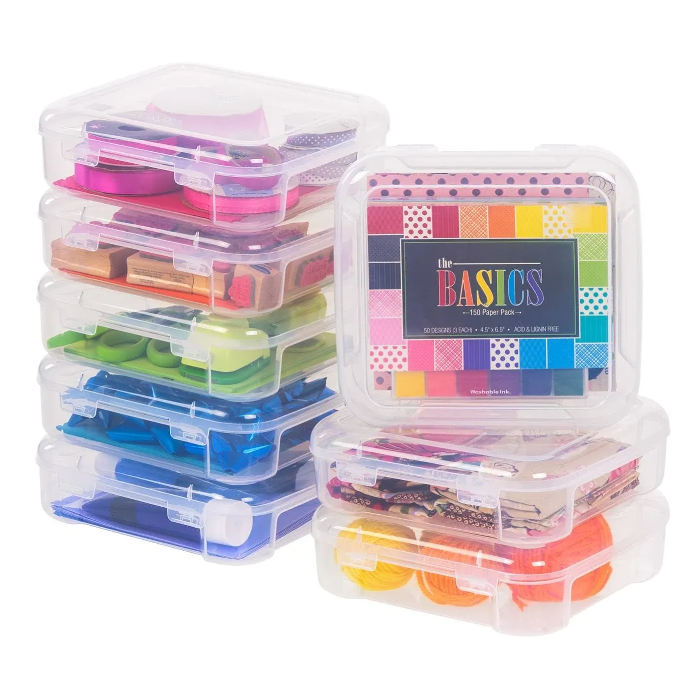 IRIS Portable Project Case 6" x 6" Clear 8 Pack