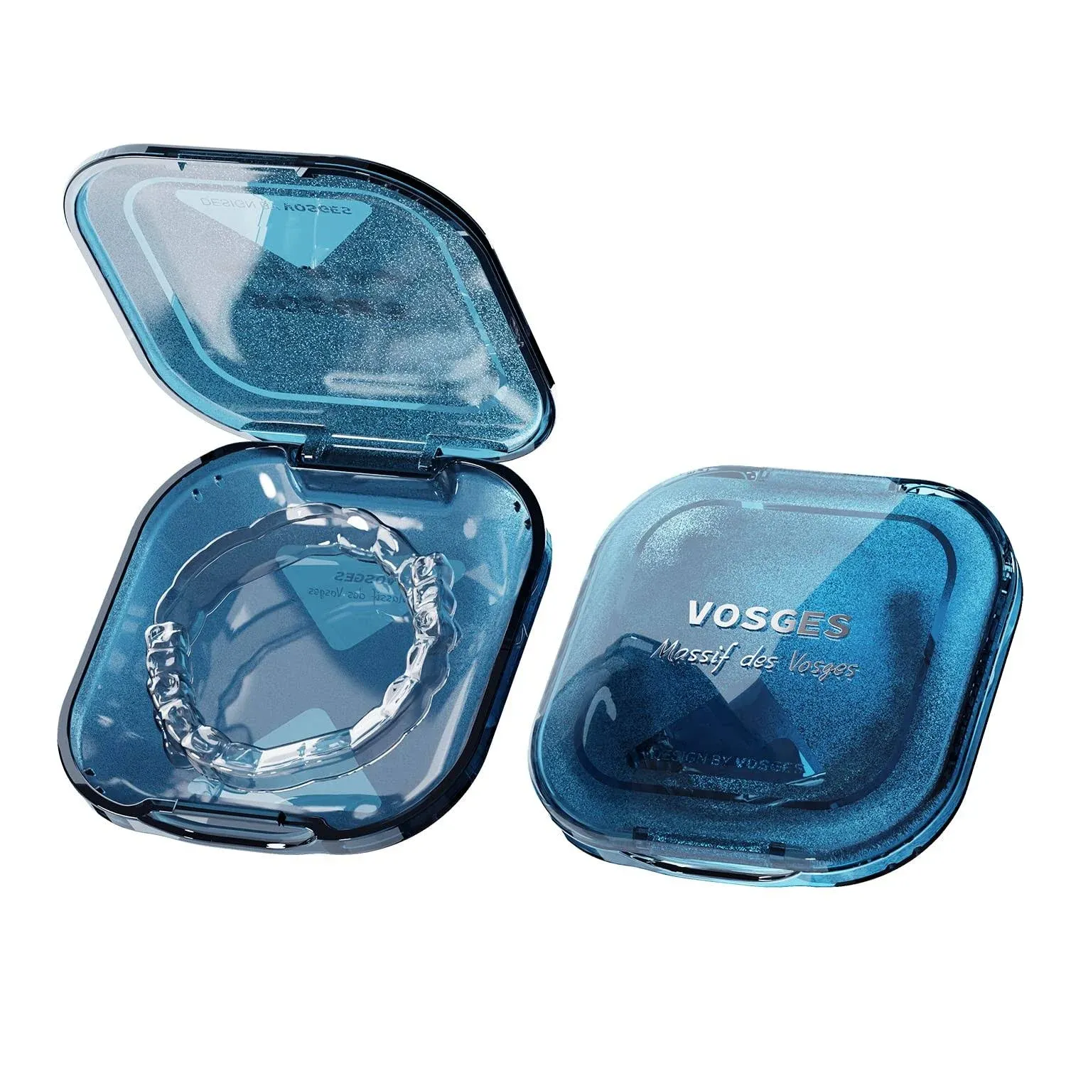 LOVEWEE Retainer Case Aligner Case, Solid Orthodontic Retainer Case with Slim, Dental Mouth Guard Container for Household, Travel and Office, Blue