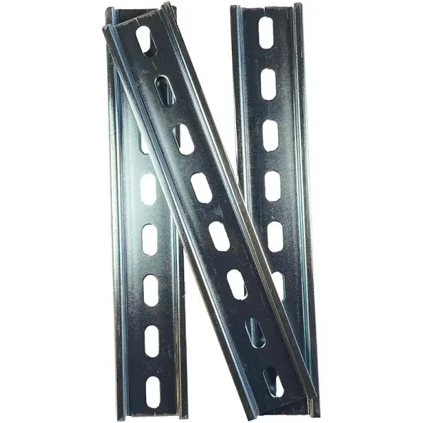 Ici 3 Pieces Din Rail Slotted Steel Zinc Plated Rohs 8&#034; Long 35mm Wide 7.5mm Hi