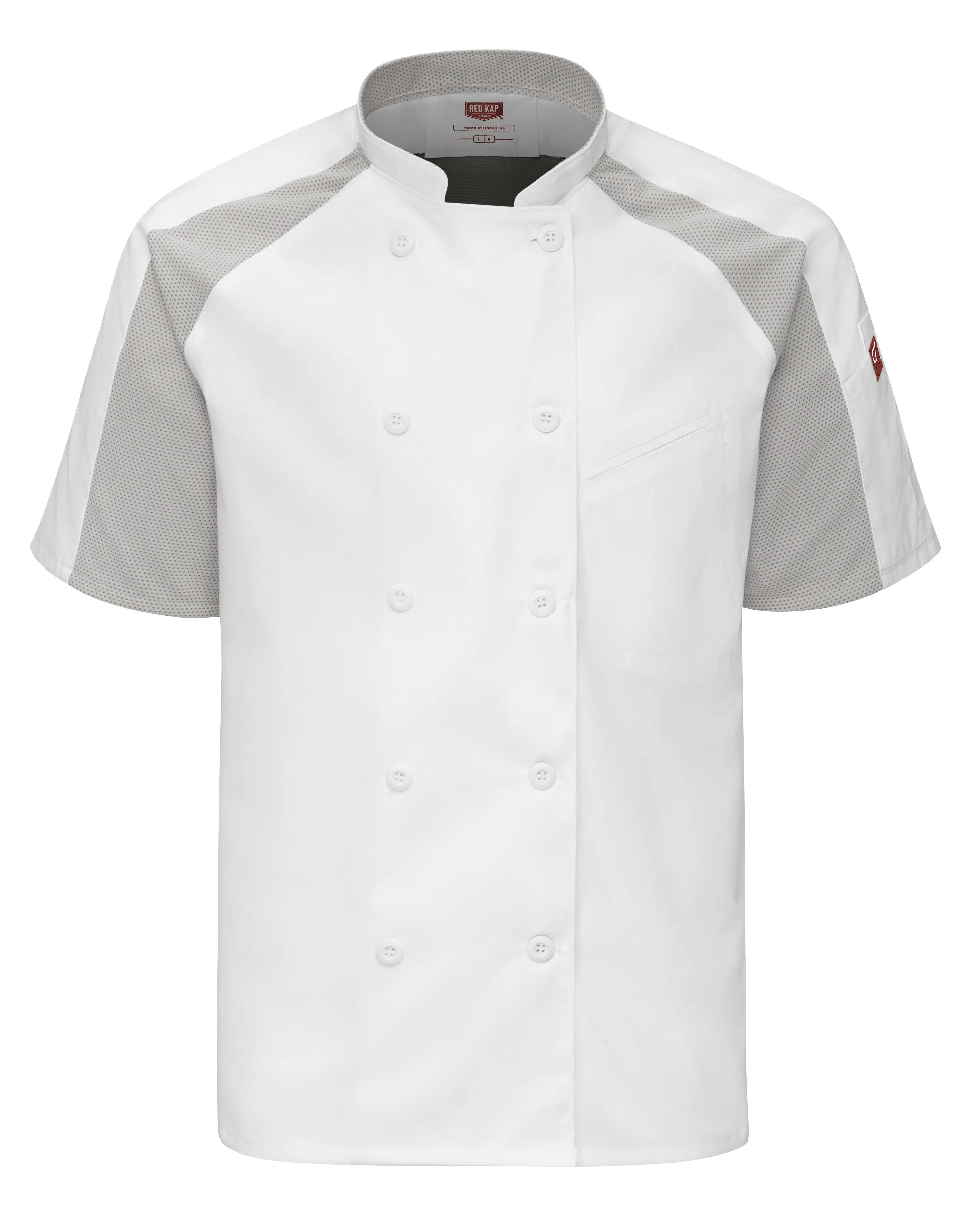 Airflow Raglan Chef Coat White/ Grey Mesh-S