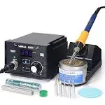 YIHUA 939D+ Digital Soldering Station, 75W Equivalent with Precision Heat Control (392°F to 896°F) and Built-in Transformer. ESD Safe, Lead Free with °C/°F display (Black)