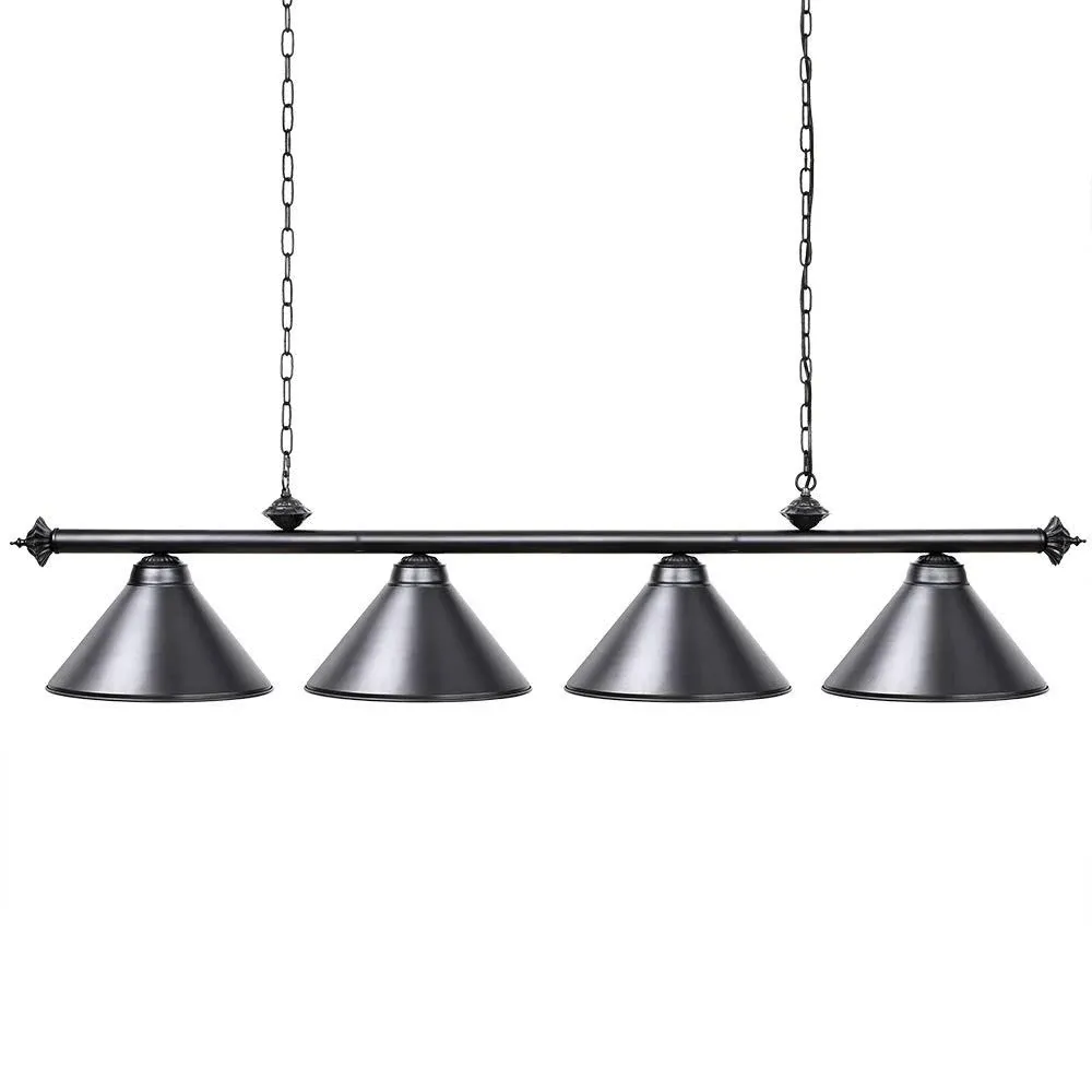 Vintage Pendant Light, Metal Base With Matte Black Cone Shaped Shades, 4 Lights - Transitional - Pendant Lighting - by Declusia | Houzz