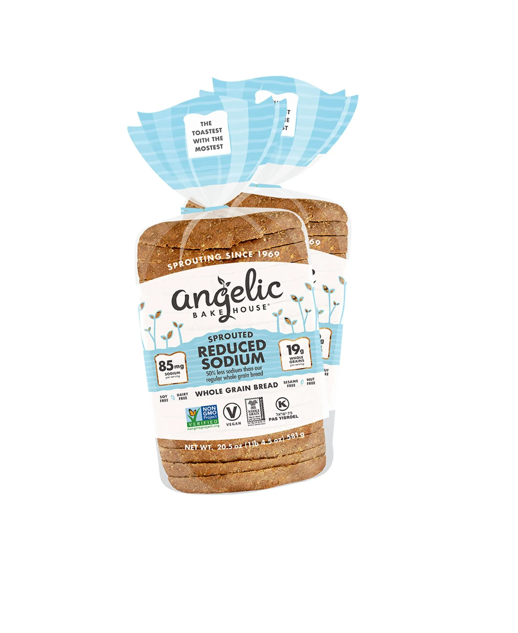 Angelic Bakehouse Reduced Sodium Sprouted Whole Grain Bread 2-Pack (20.5-oz.)