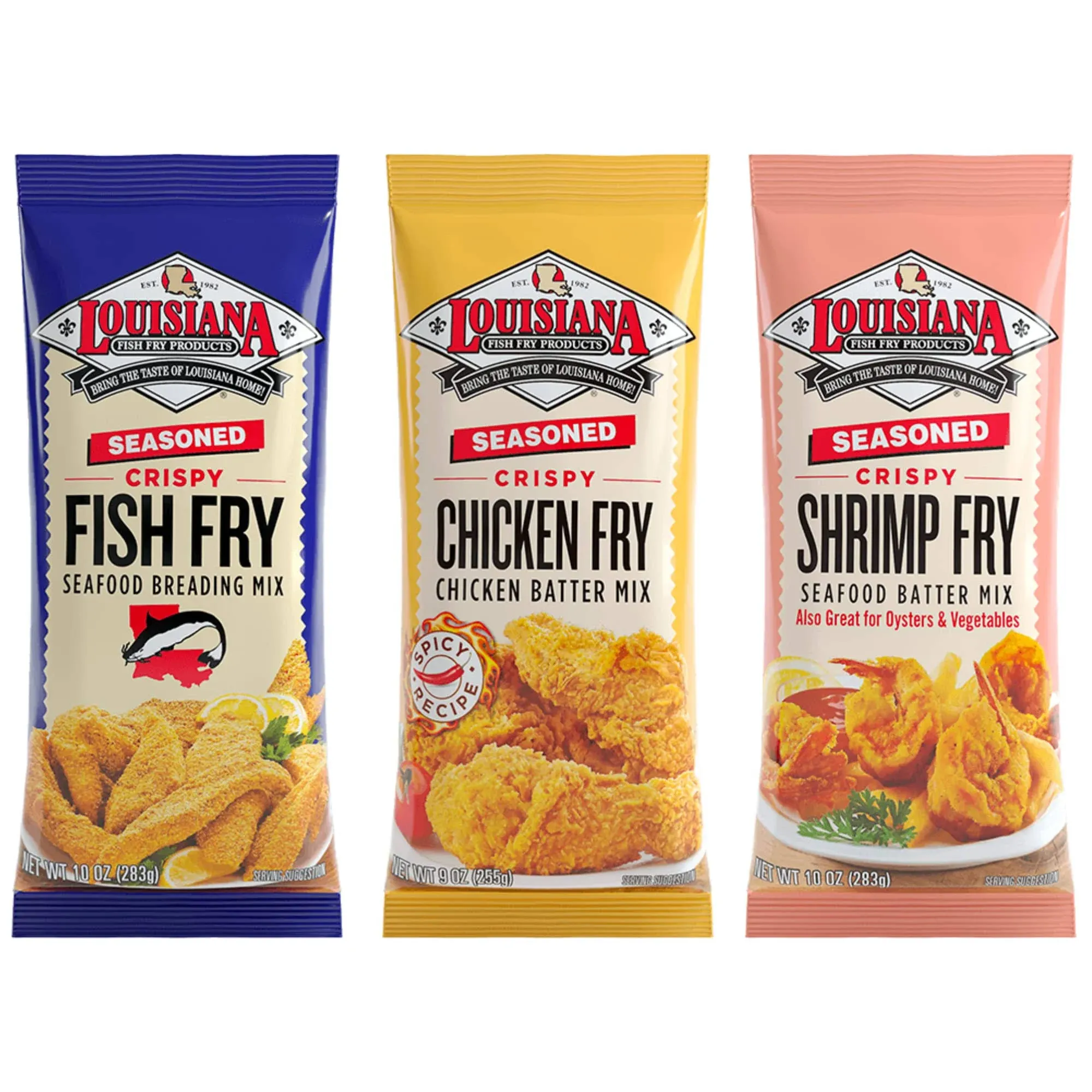 Louisiana Fish Fry Products Seasoned Fry Variety Mix - 2 of Each Flavor - Pack of 6 - Southern Flavor for Any Dish