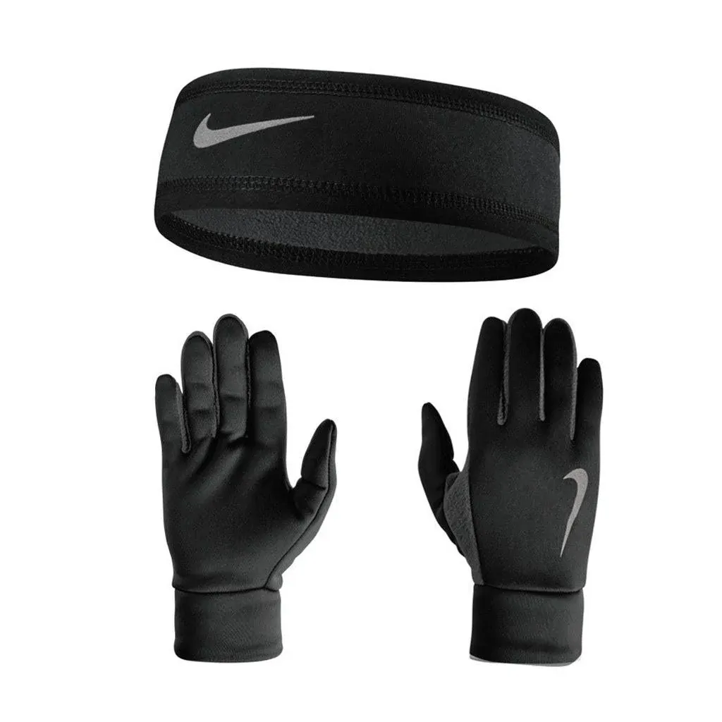 NEW Nike Therma-FIT Women&#039;s XS/Small Running Headband &amp; Glove Set Black 2 Piece