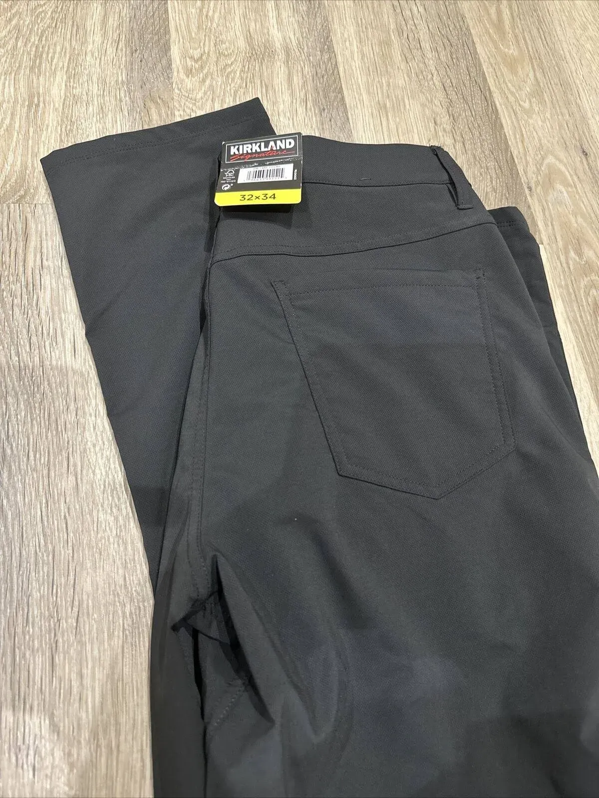 Kirkland MOISTURE WICKING 5 Pocket Performance Chino STRETCH Pants 32x34 Black