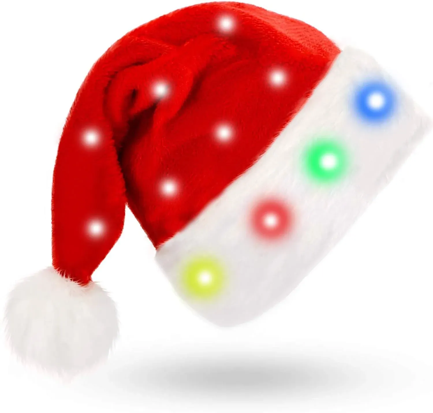 BLE LED Santa Hat for Adults and Children Christmas Blinking Color-Changing Santa ...