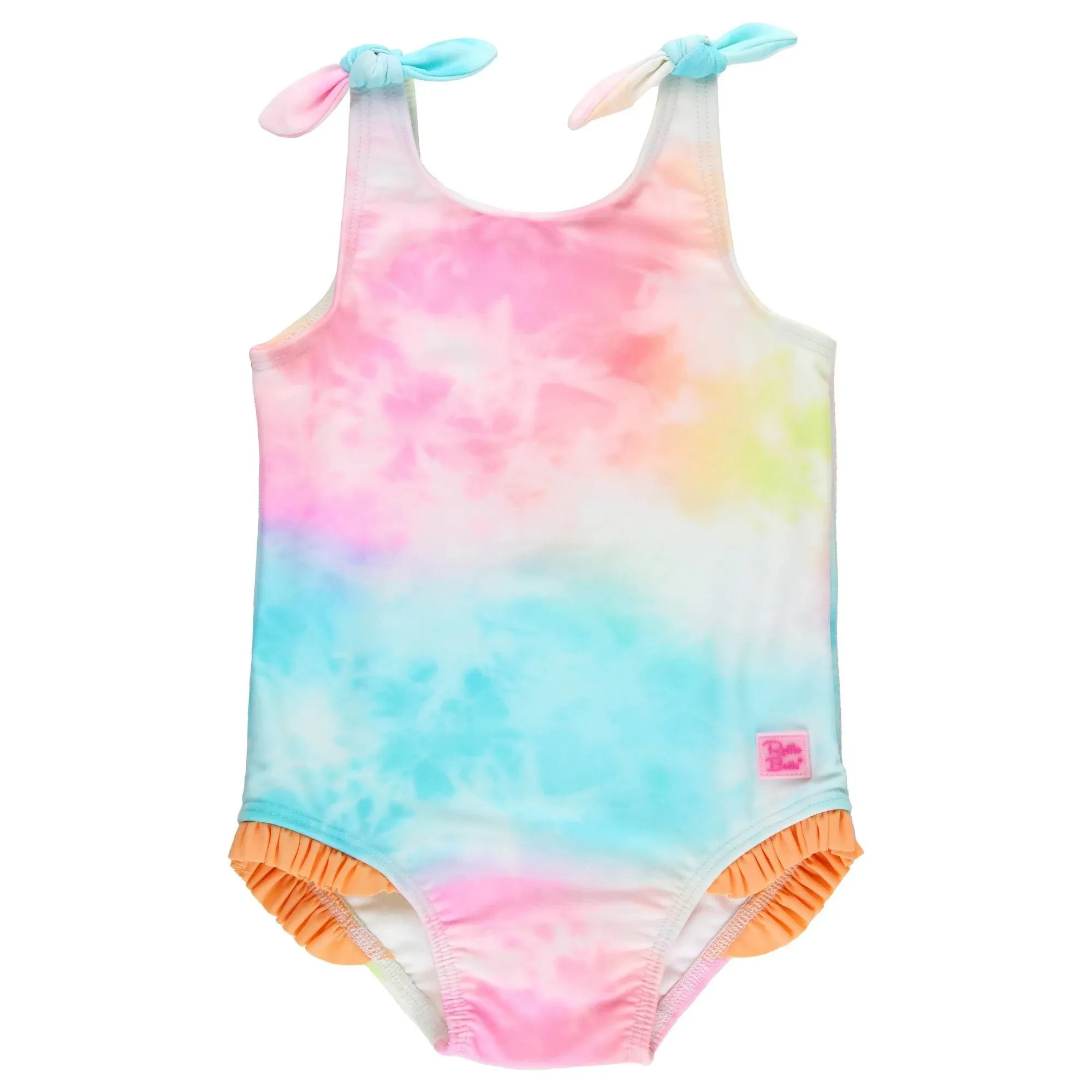 Ruffle Butts - Rainbow Tie Dye Tie Shoulder One Piece 7