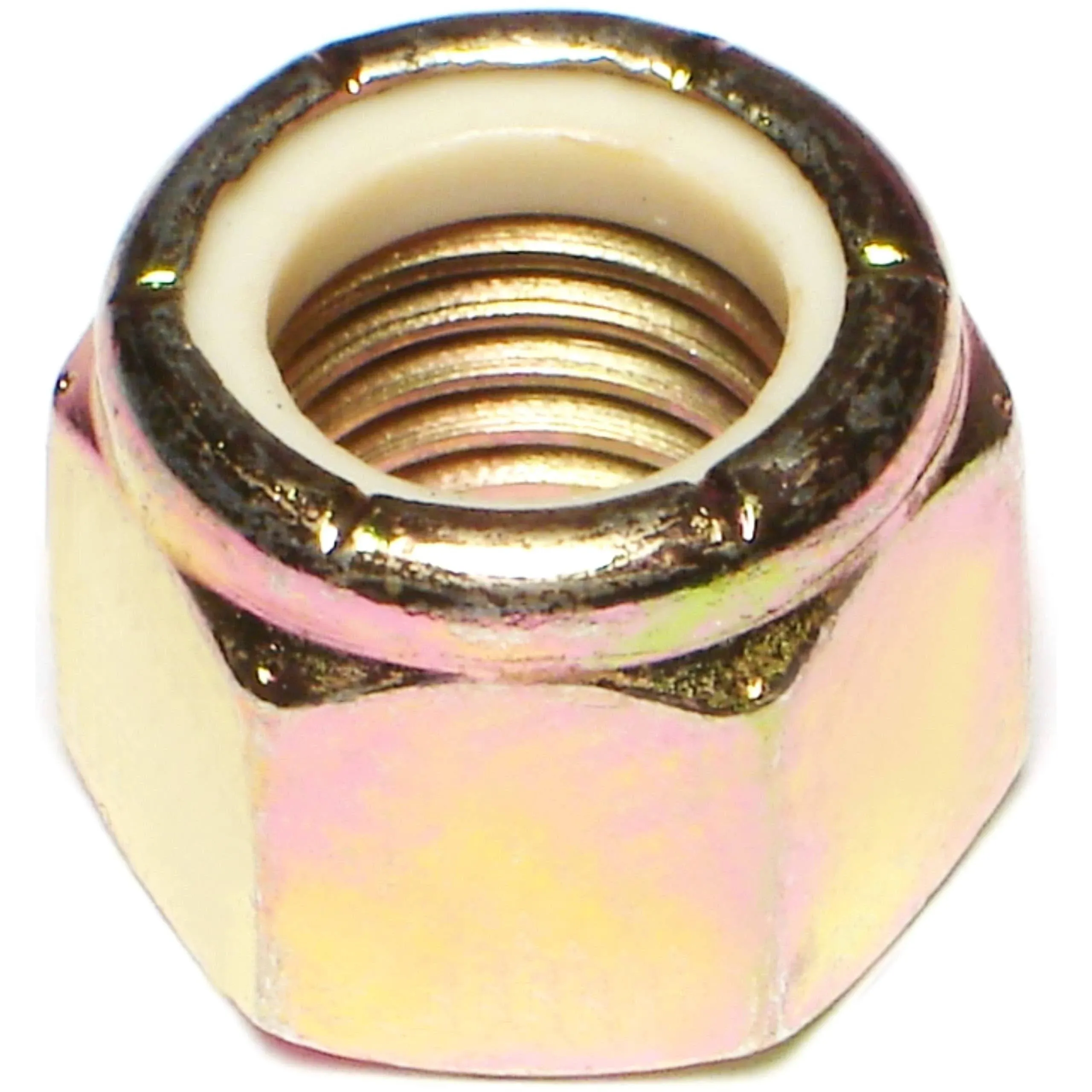 Nylon Insert Lock Nut, 3/4"-10, Steel, Grade 8, Yellow Zinc, 2 PK