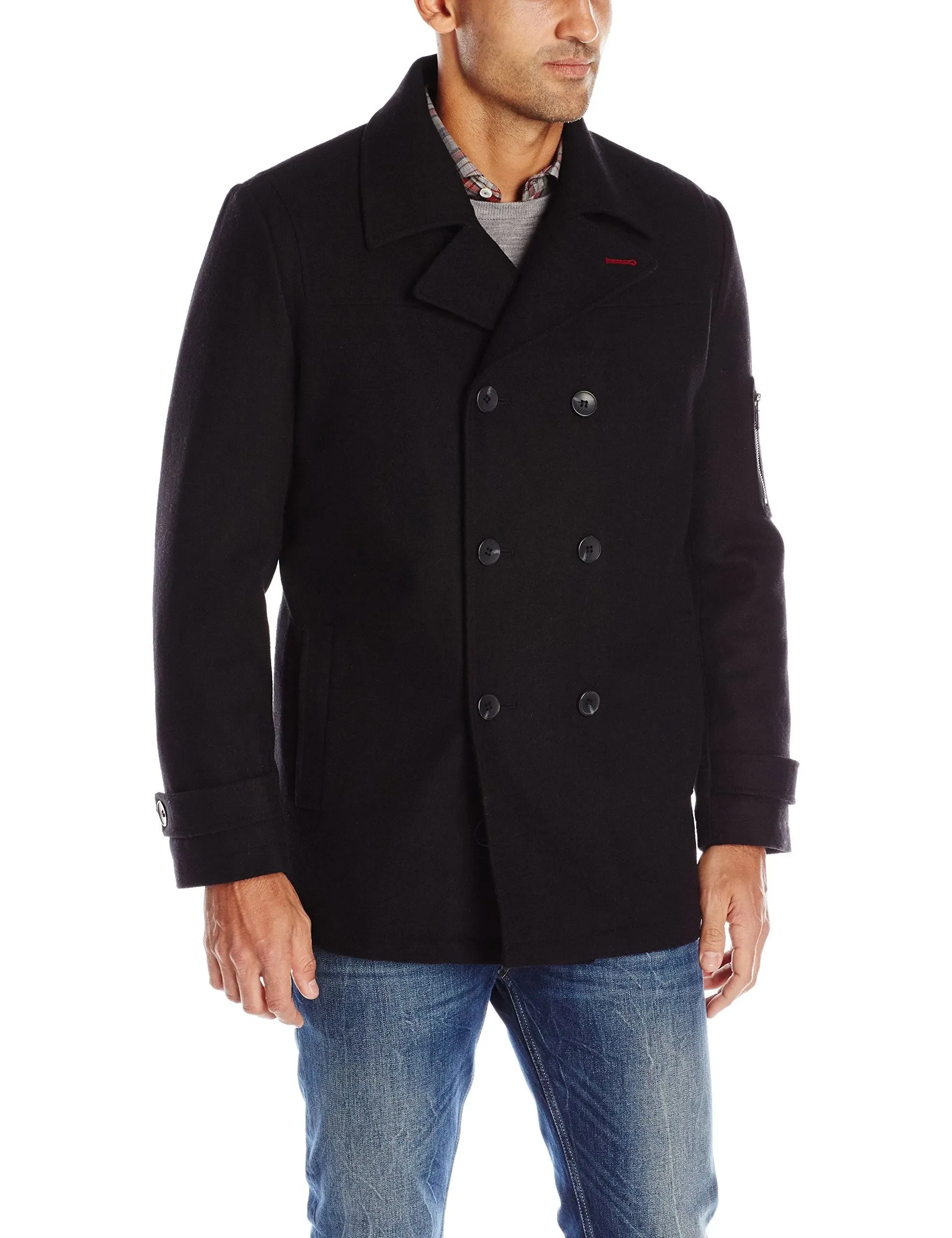 IZOD Men’s Double Breasted Wool Peacoat