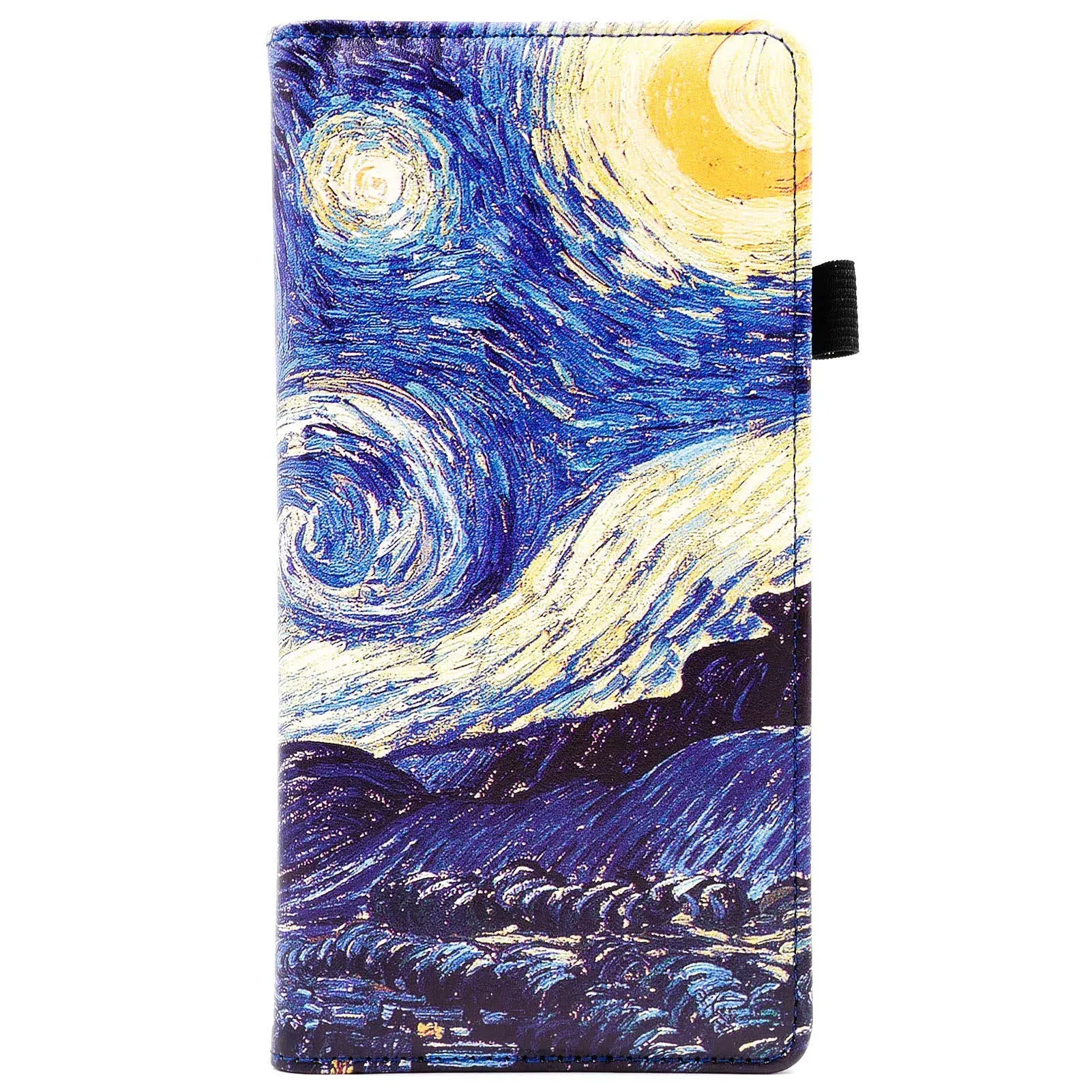 Menesia Checkbook Cover for Men &amp; Women RFID Leather Check Blue Starry Night 