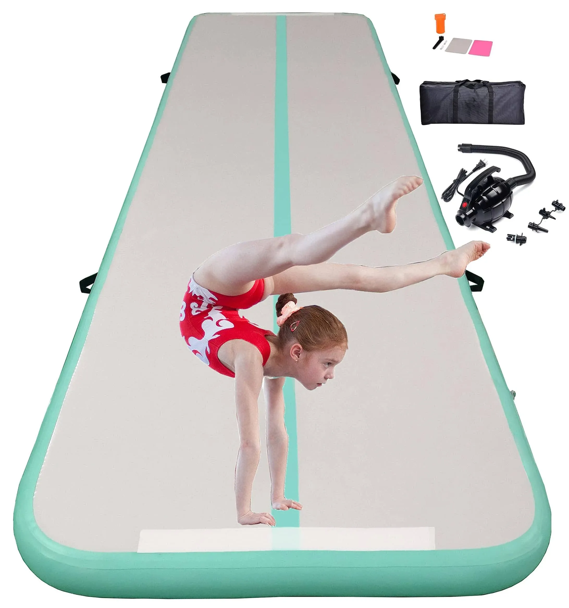 DOBESTS Inflatable Air Track Tumbling Mat 20ft 16ft 13ft 10ft 4 inch Thick Air ...