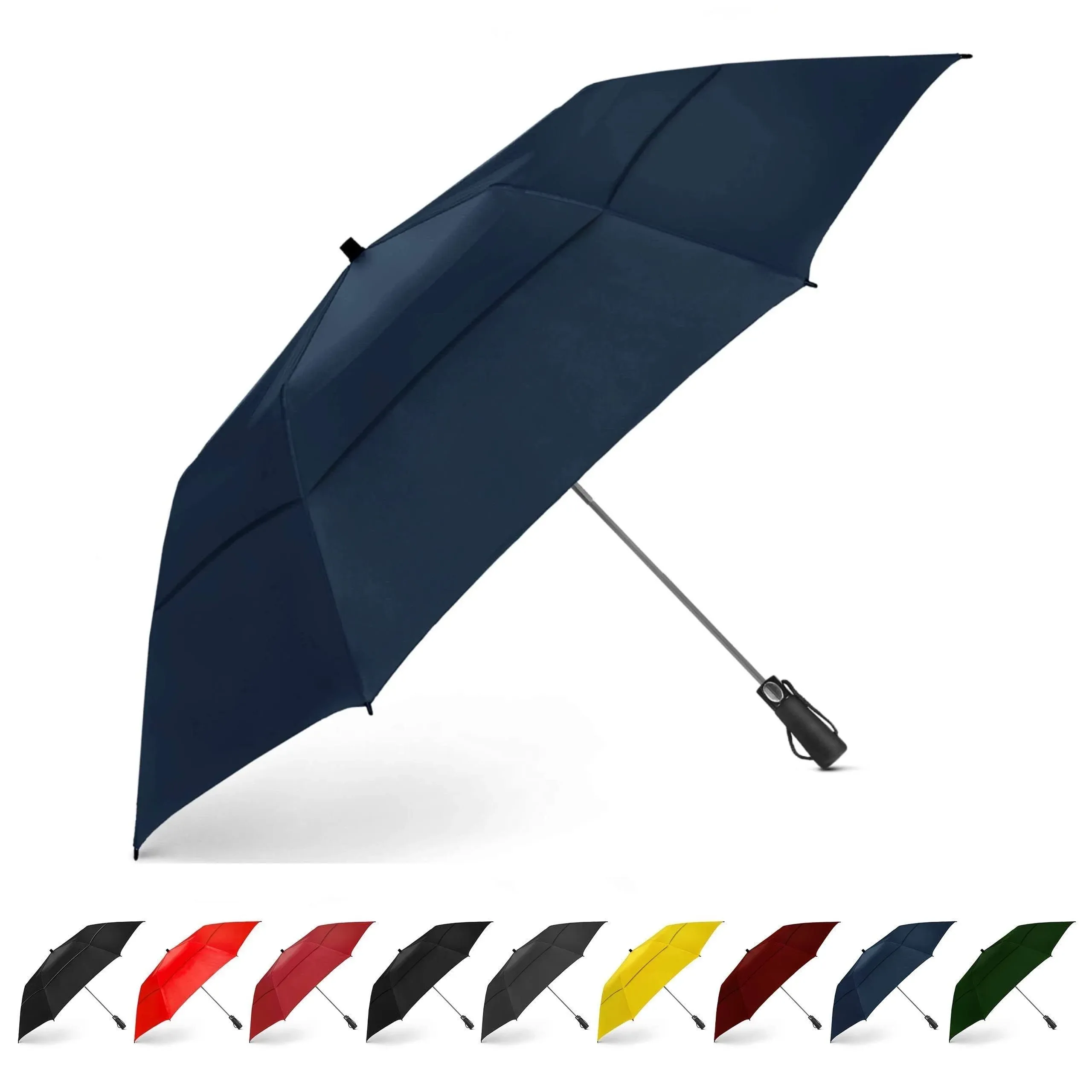 EEZ-Y Golf Umbrella - 58 Inch Windproof Rain Umbrellas w/Double Canopy - Compact, Portable & Break Resistant for Travel