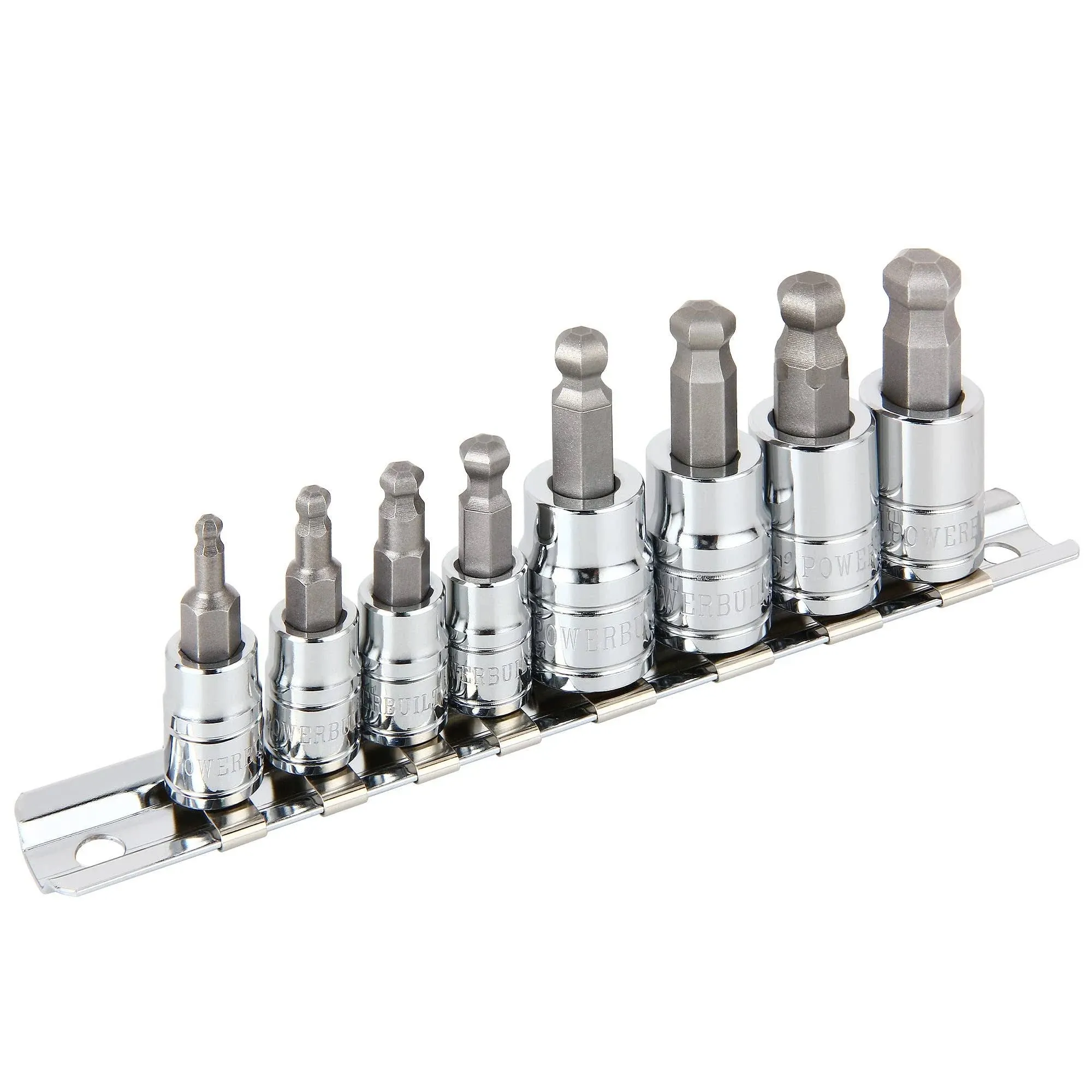 Powerbuilt 642403 Metric Wobble Ball Hex Bit Set 8-Piece