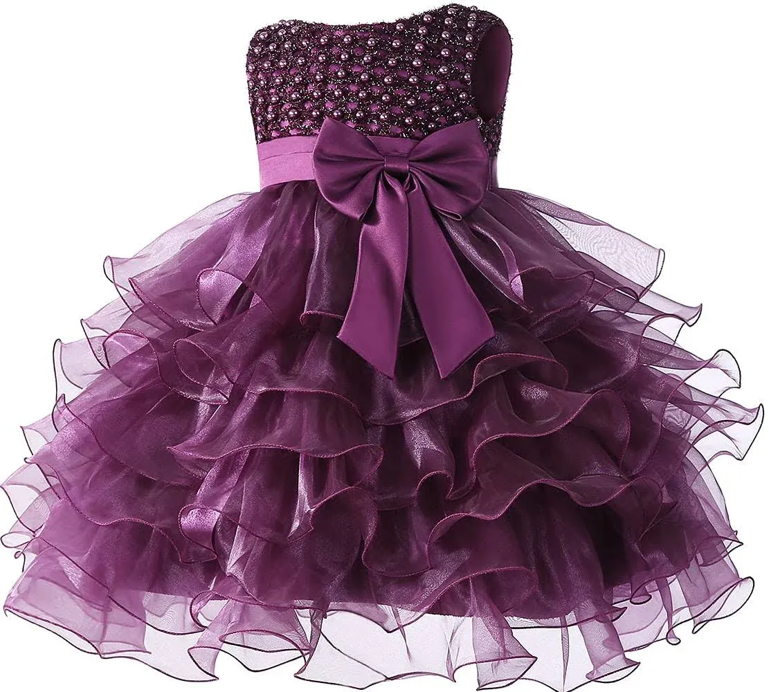 Baby Girl Dresses Ruffle Lace Pageant Party Wedding Flower Girl Dress