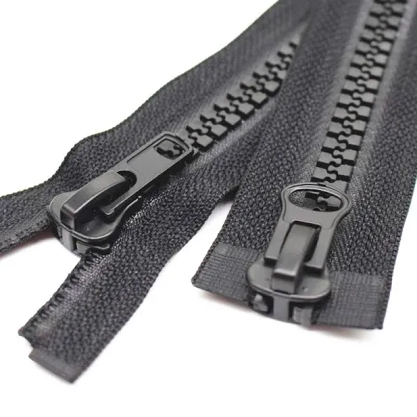 #10 14 Inch Two Way Separating Jacket Zipper Heavy Duty Plastic Zipper Black ...