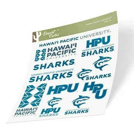 Hawaii Pacific University HPU Sharks Sticker (Type 2 Sheet)