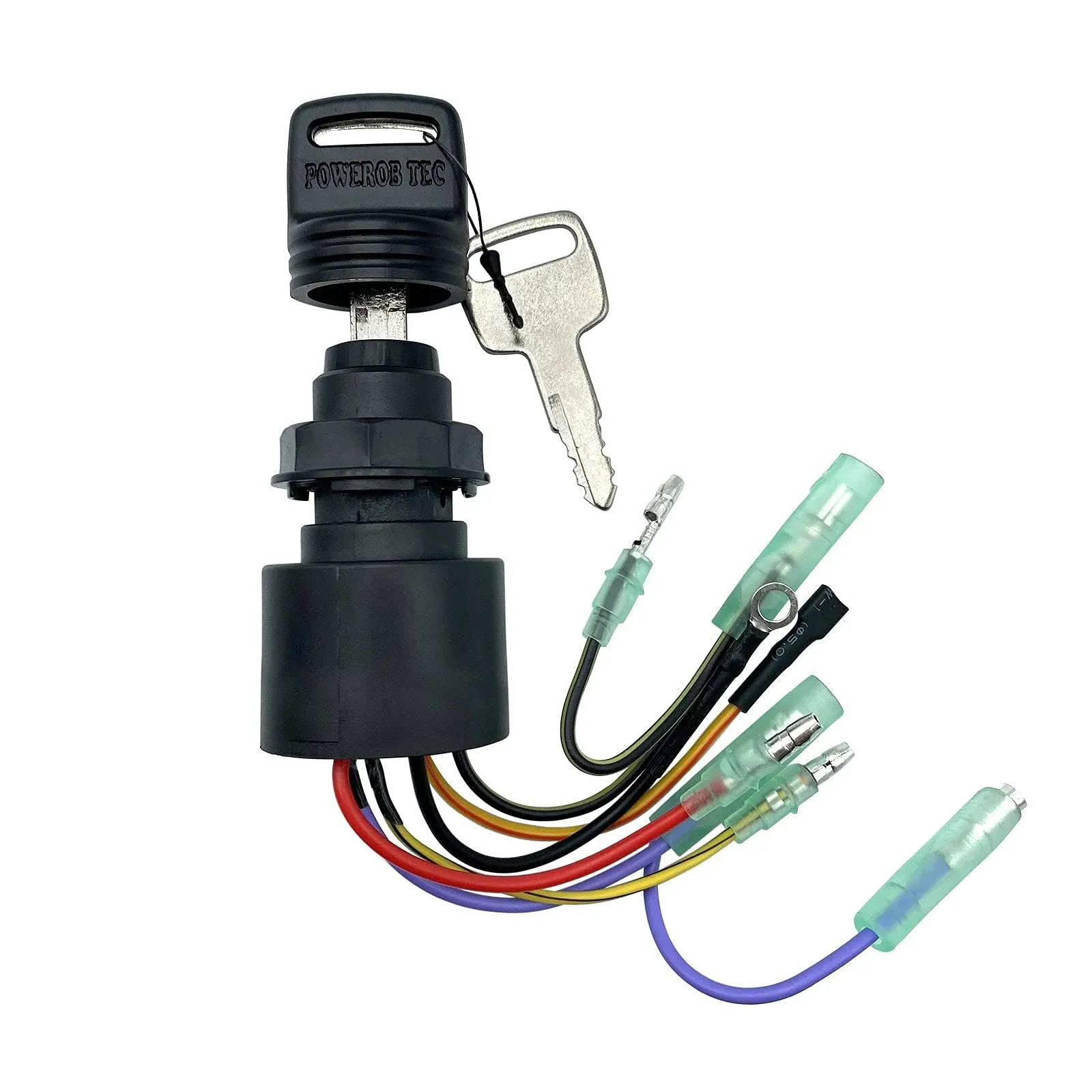 Boat Ignition Switch with Key Replacement for Mercury Mariner Outboard Motor Control Box with 2 Keys 3 Position 6 Wire Connectors - Replace Mercury Ignition Switch 87-17009A2 87-17009A5