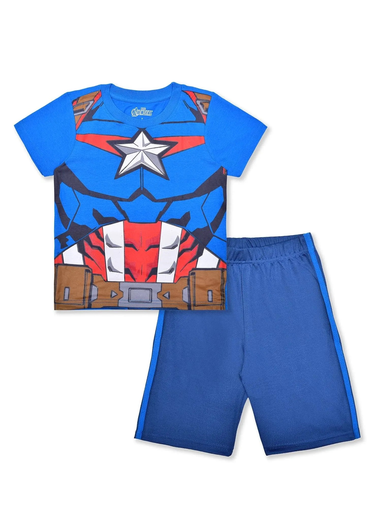 Preschool Blue Captain America T-Shirt and Shorts Set