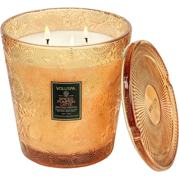 Spiced Pumpkin Latte 3 Wick Hearth Candle by Voluspa for Unisex - 38 oz Candle