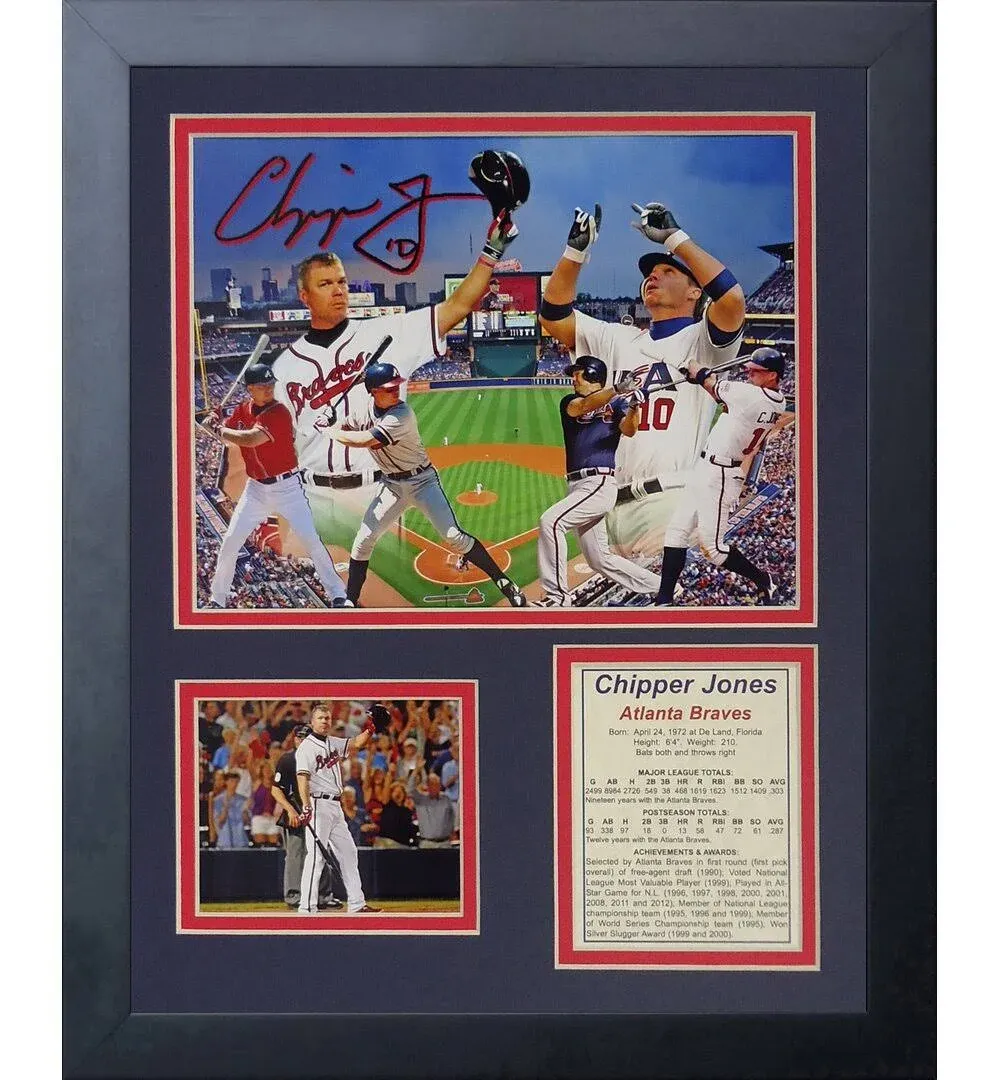 Legends Never Die 'chipper Jones Framed Photo Collage 11 x 14-inch