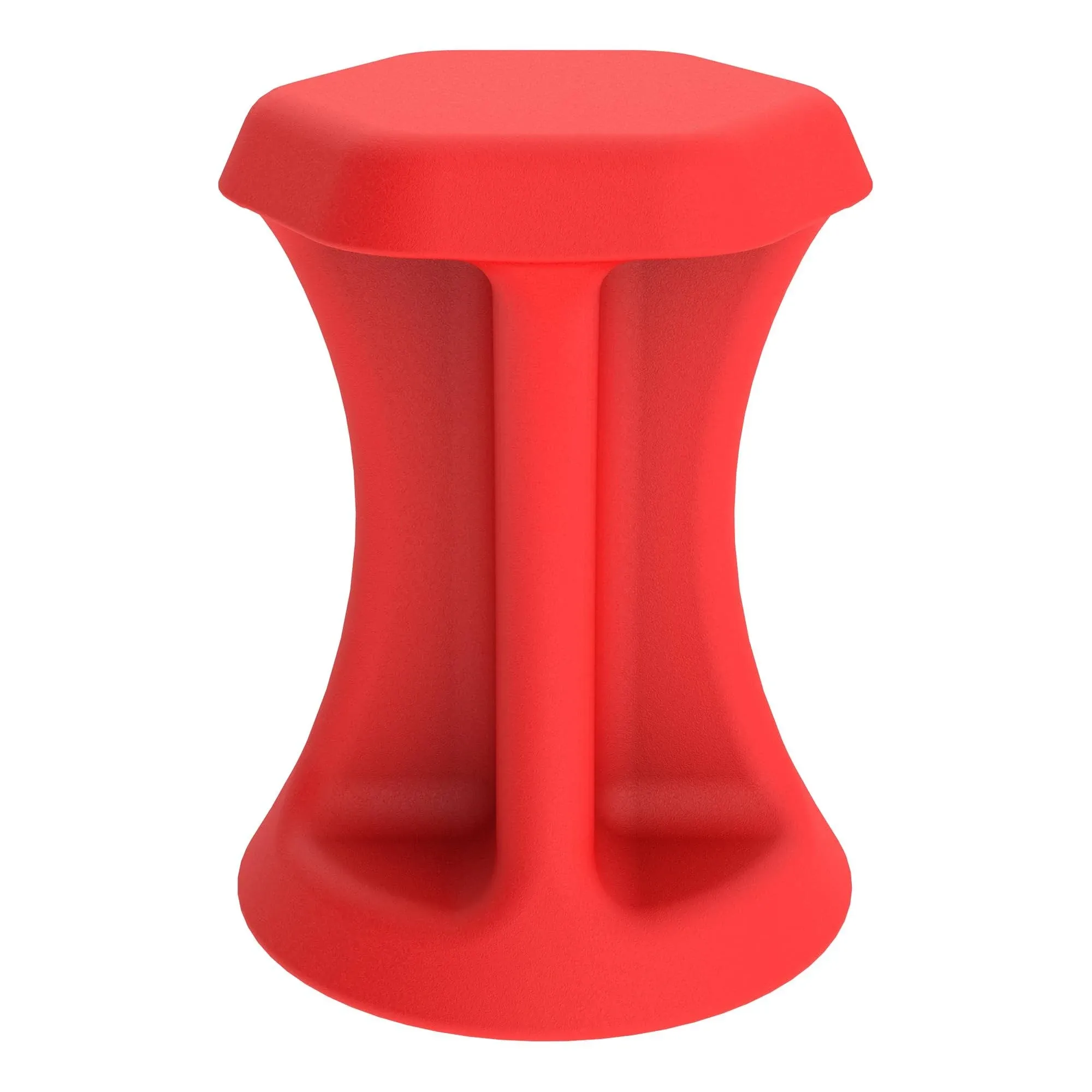 Learniture Easy Rock Indoor/Outdoor Backless Plastic Stools for Office Desks and Classrooms, Active Learning Wobble Chairs with Rocking Motion, Pack of 2, Red