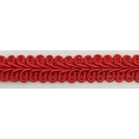 1/2 inch Chinese French Braid Gimp Trimming - 12 Continuous Yards - Many Colors!, Red