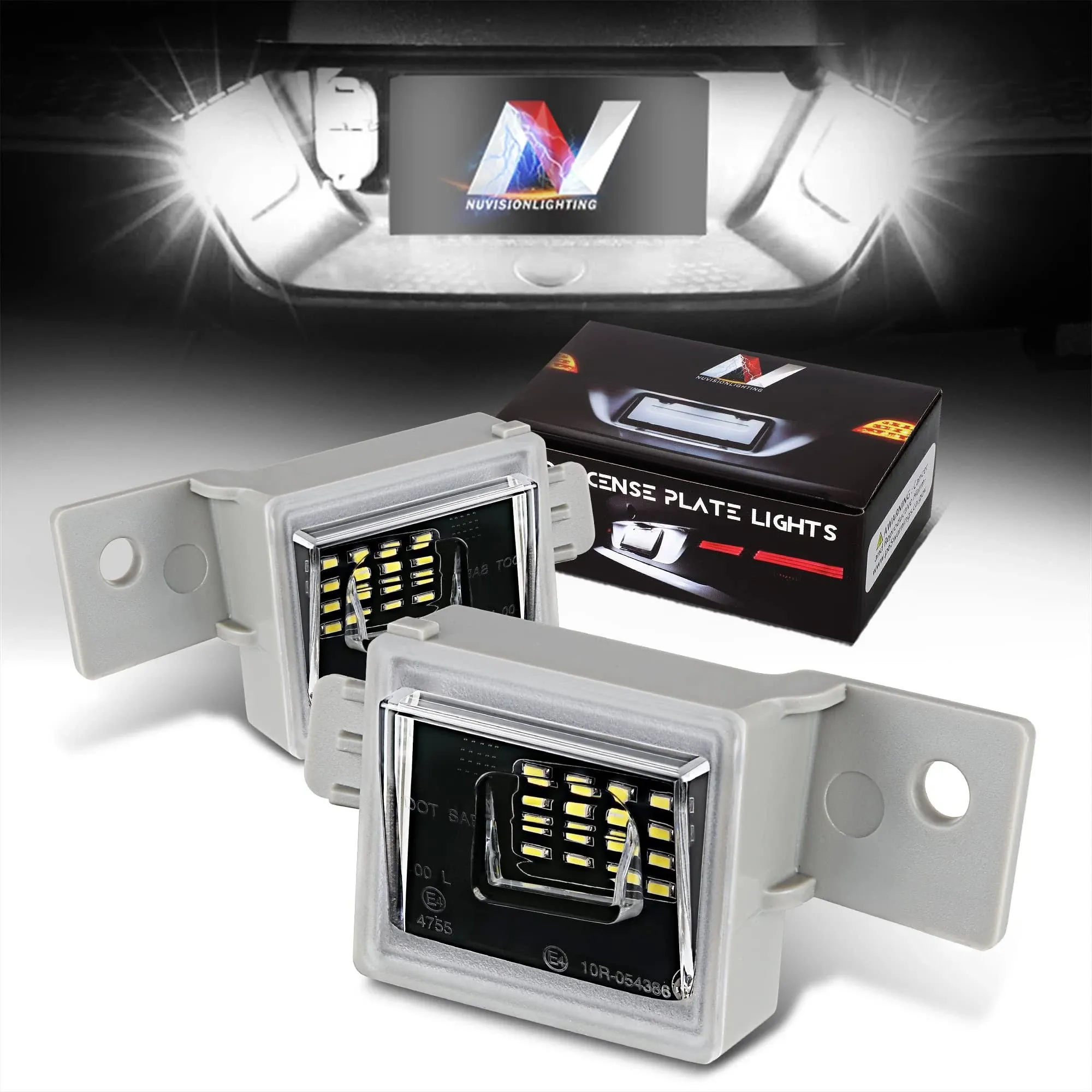 Nuvision Lighting NVL-LPL-022 Pair of Grey Housing/Clear Lens LED License Plate ...