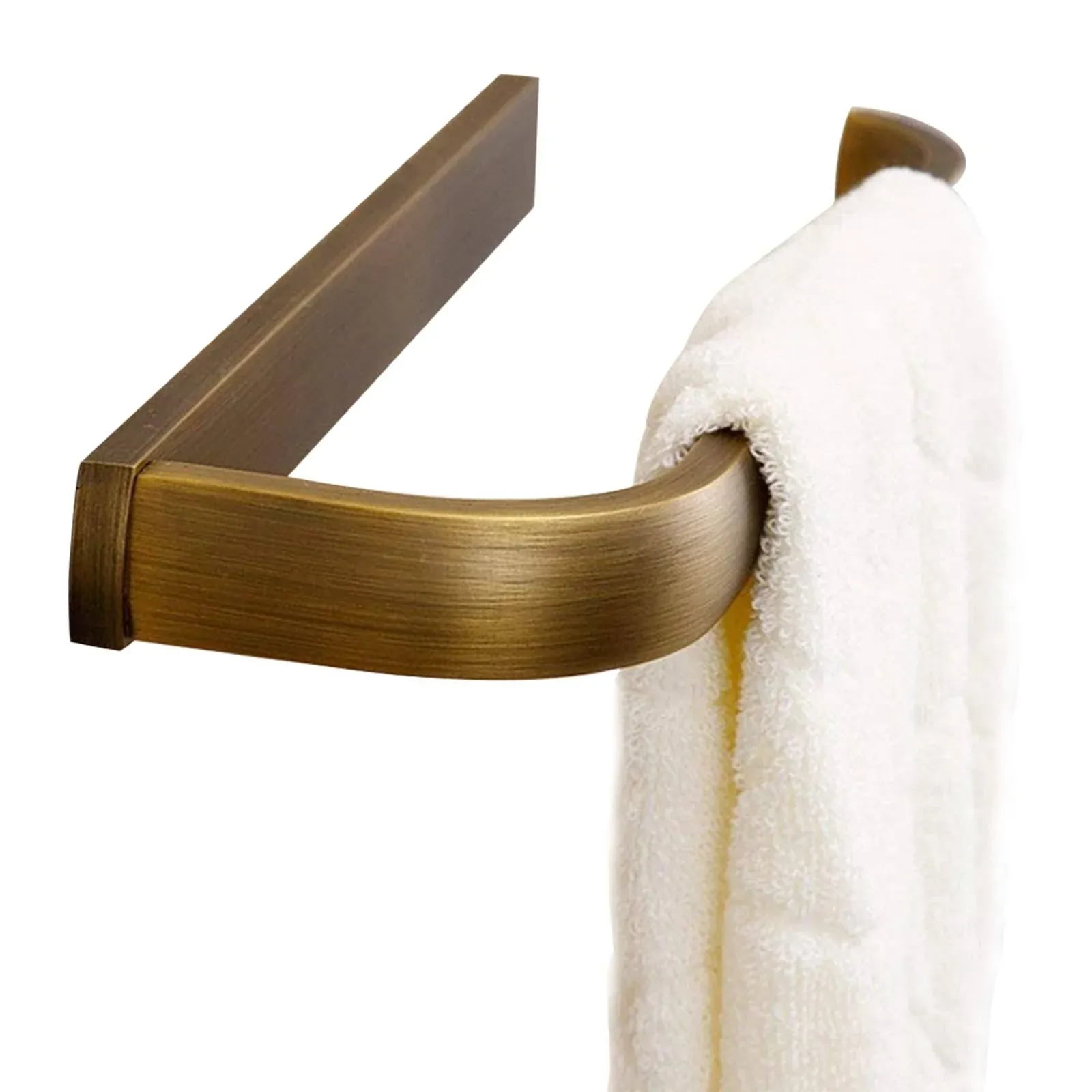 Leyden Gold Towel Ring, Bathroom Hand Towel Holder Polished Brass Towel Rack Wall Mounted Golden Bathroom Accessories Half Open Towel Rail