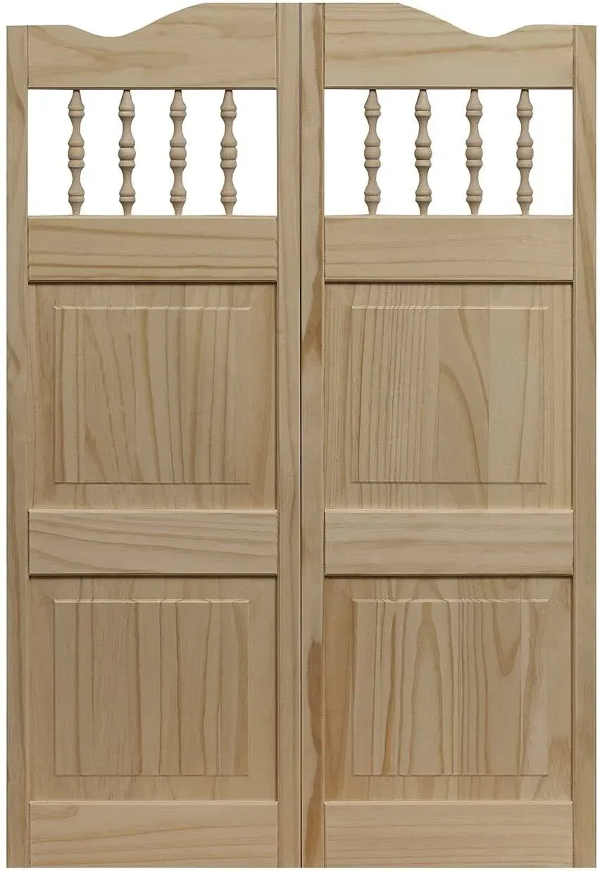 LTL Home Products 843642 Pinecroft Royal Orleans Spindle Top Café Door, Solid Pine Wood, 36"x42", Unfinished