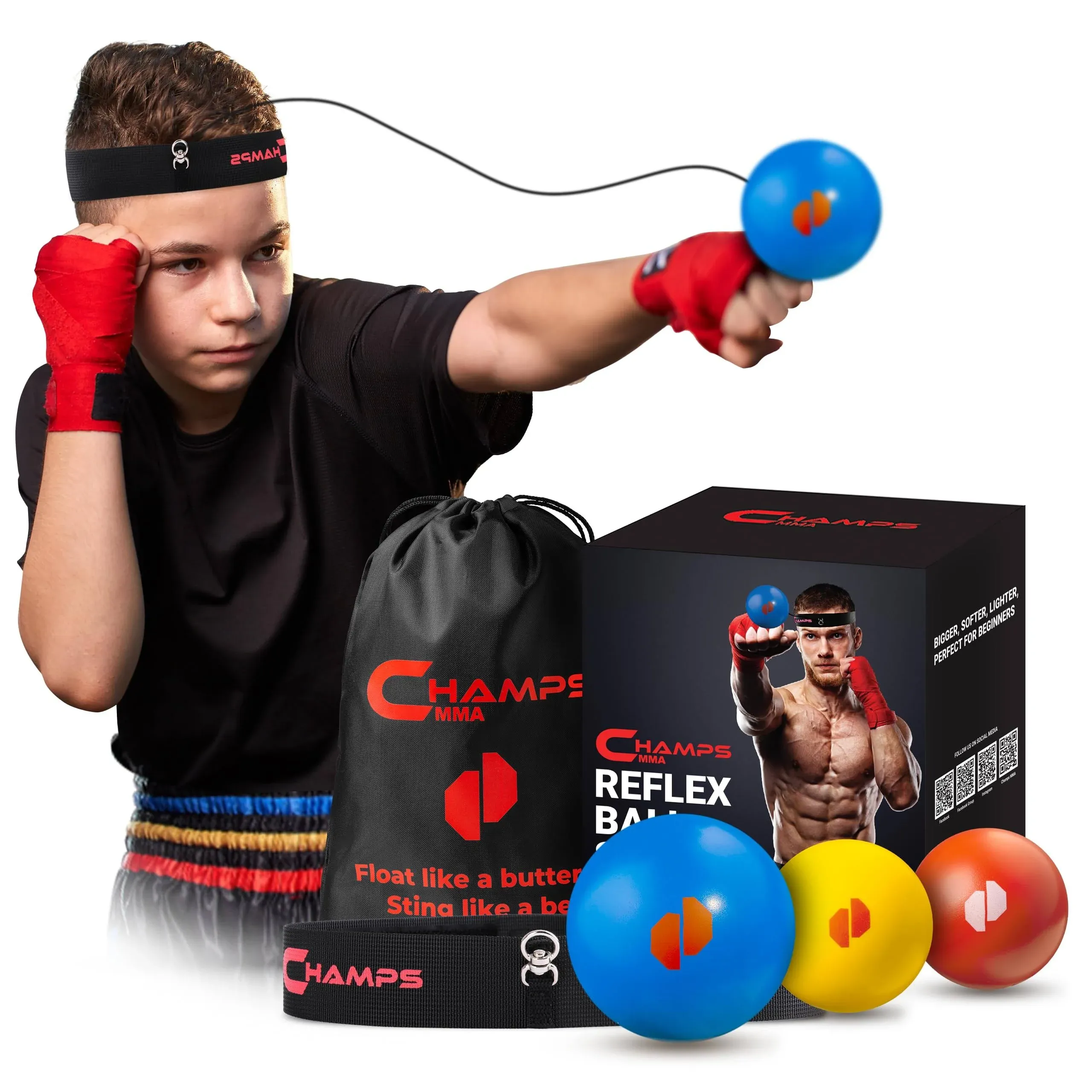 Champs MMA Boxing Reflex Ball - Boxing Equipment Fight Speed, Boxing Gear ...