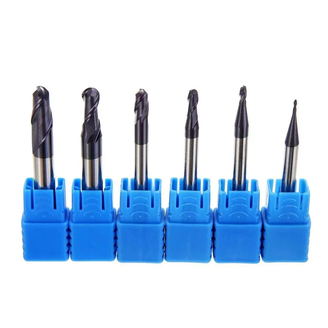 Radius 0.5 1 1.5 2 2.5 3 Ball Nose Carbide End Mill Set CNC Cutter Router Bits 2