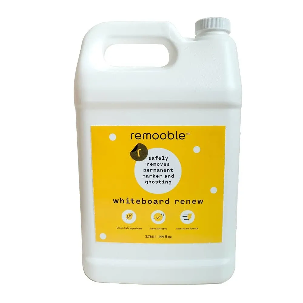 Remooble Non-Toxic Dry Erase Whiteboard Cleaner Spray, 1 Gallon, Yellow