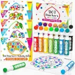 Shuttle Art Dot Markers, 14 Colors Bingo Daubers with 135 Patterns, 5 Activity Books, Educational Set With Art Activities,Non-Toxic Washable Coloring Markers