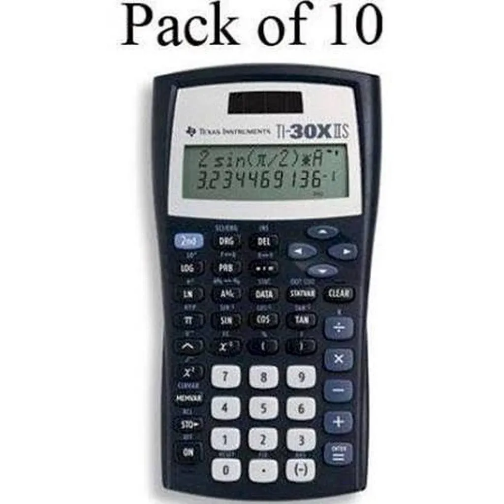 Texas Instruments TI-30X IIS 2-Line Scientific Calculator, Black with Blue Accents