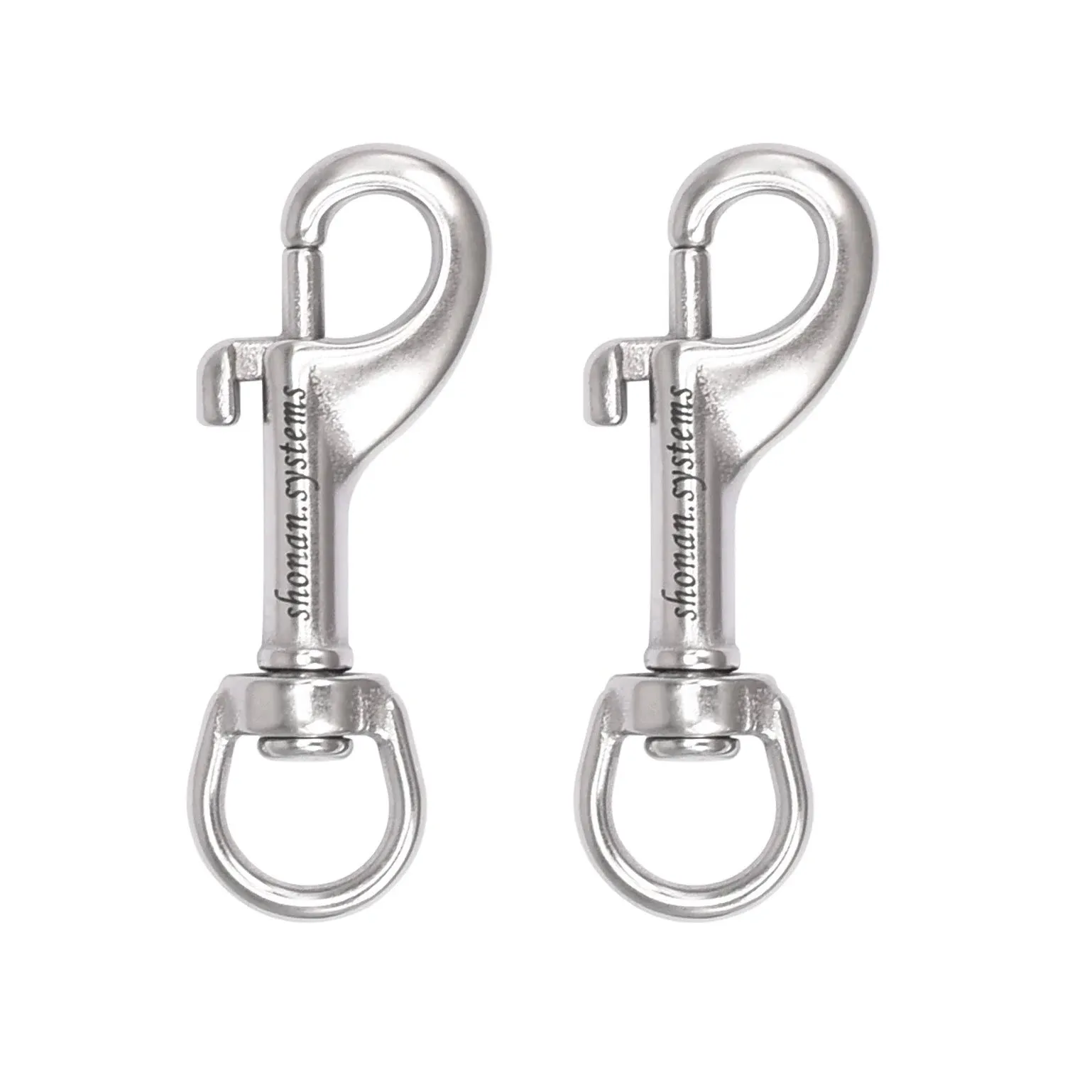 2.75 Inch Swivel Eye Snap Hook, 2 Pack Single Ended Snap Clips Marine Grade Stai