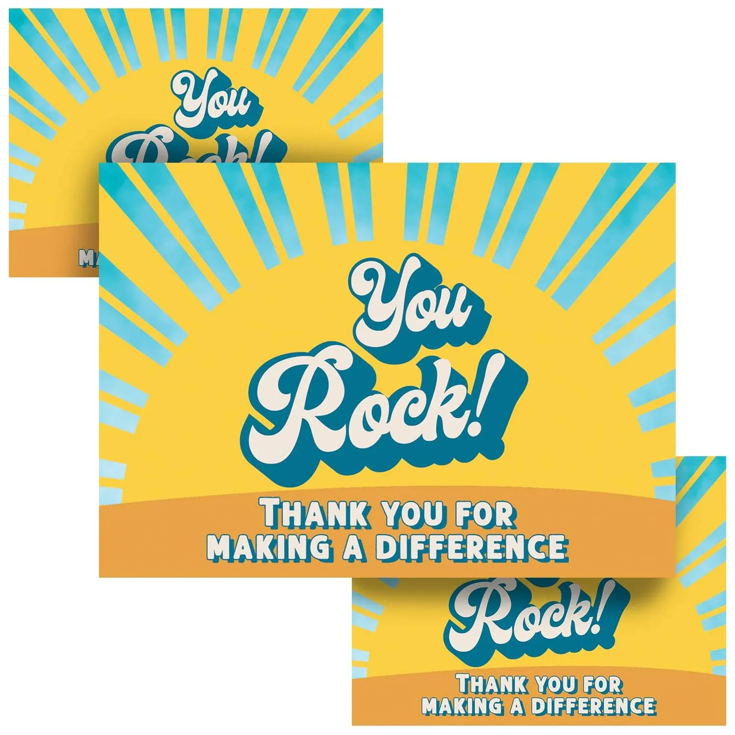 T MARIE 50 Appreciation Postcards - 4x6 Retro You Rock Cards for Employee Appreciation Gifts, Nurse Appreciation Cards, Teacher Thank You Cards for Students and More