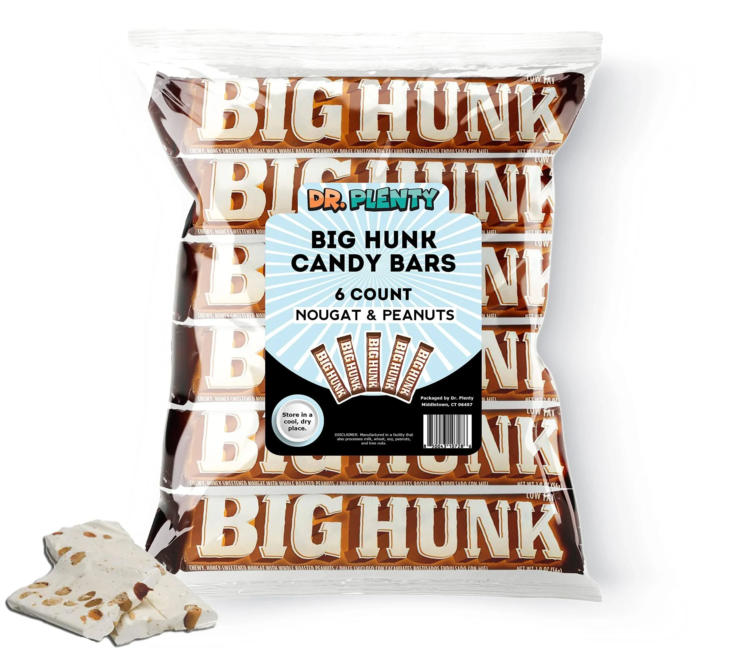 Annabelle's Big Hunk Candy Bars, 1.8oz Bar (6 Pack) - Full-Size Old Fashioned ...